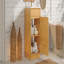 Meuble-lavabo de 20 pouces avec lavabo en céramique, ensemble de meuble-lavabo simple autoportant avec porte à fermeture douce, tablette réglable, style maison de campagne, bois naturel.