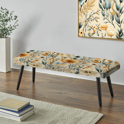 Banc rembourré floral noir Truong