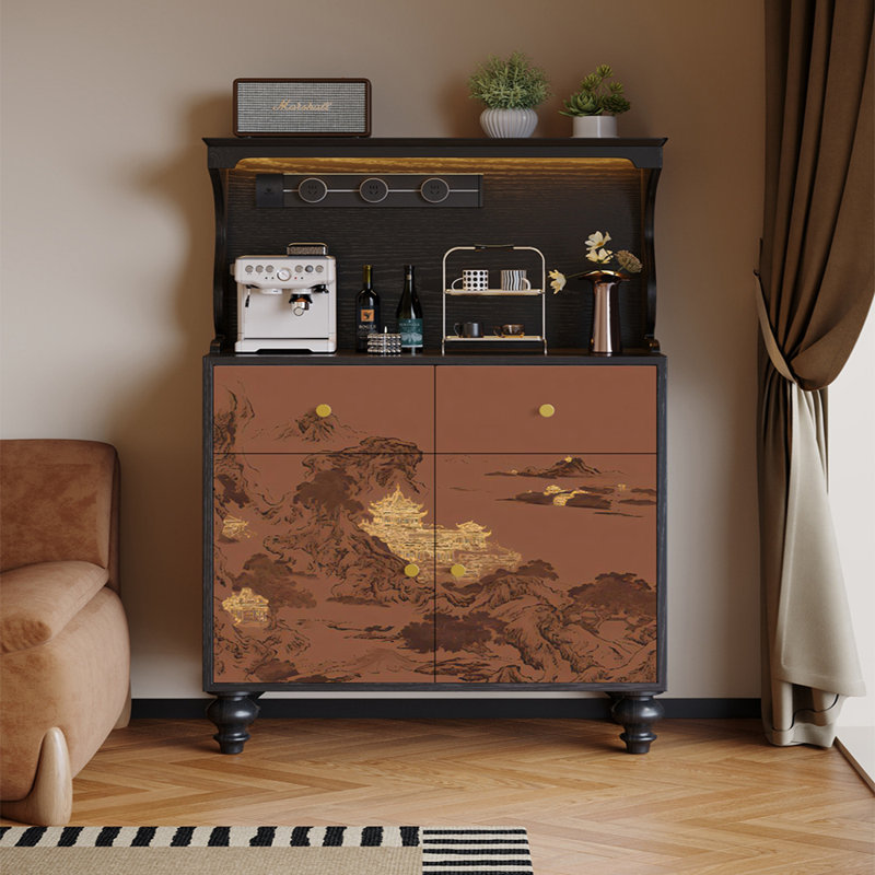 French retro-style solid wood sideboard