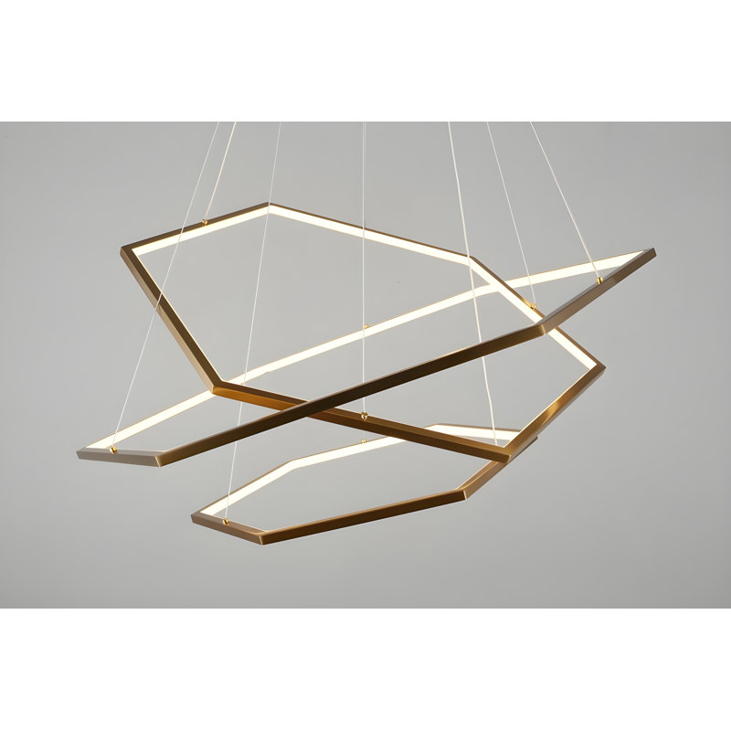 Bellamae 3 - Light Geometric LED Chandelier, 130 cm H x 80 cm W x 80 cm D