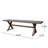 Modern Outdoor Aluminum Dining Bench, Dark Gray