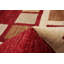 Tapis rouge foncé en laine nouée à la main de conception unique 10 pi 1 po x 14 pi 7 po New Age