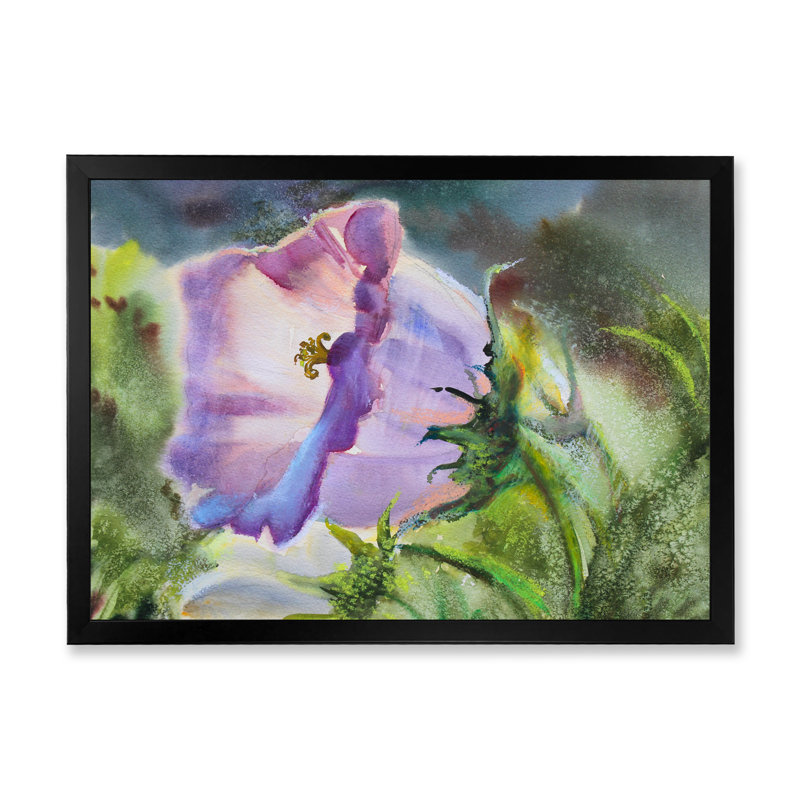 «Blossoming Vibrant Purple Wildflower», impression sur toile encadrée, Cadre photo noir, H 8 po x l 12 po x P 1 po