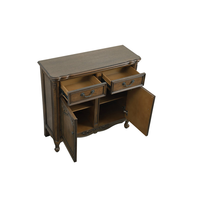 Commode d'appoint 2 tiroirs COSMO, Chêne foncé