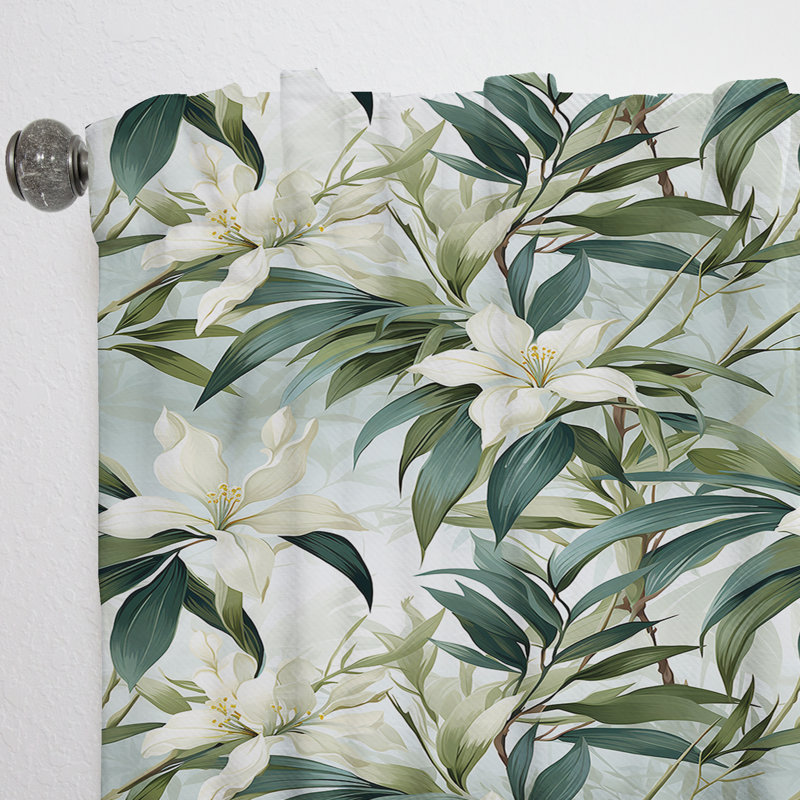 Bamboo Whispers - Motif tropical - Rideau floral - Rideau floral obscurcissant - 1 panneau, L 52 po x L 84 po