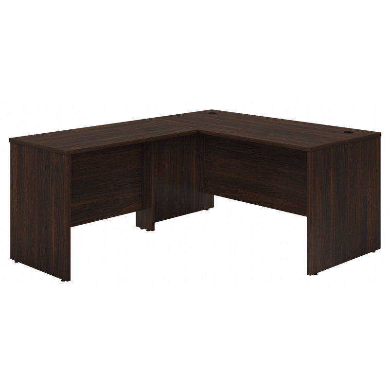 Bureau en forme de L avec retour Studio C, 29.84" H x 71.02" W x 59.45" D, Black Walnut