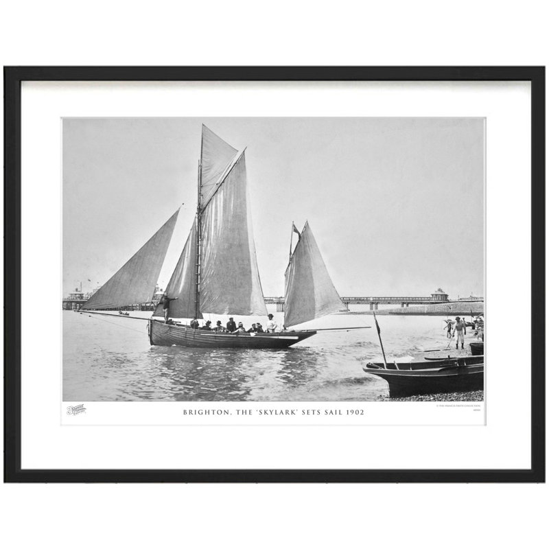 Brighton, The 'Skylark' Sets Sail 1902 by Francis Frith - Single Picture Frame Print, 28cm H x 36cm W x 2.3cm D