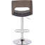 Tabouret de bar pivotant réglable avec siège et dossier courbés