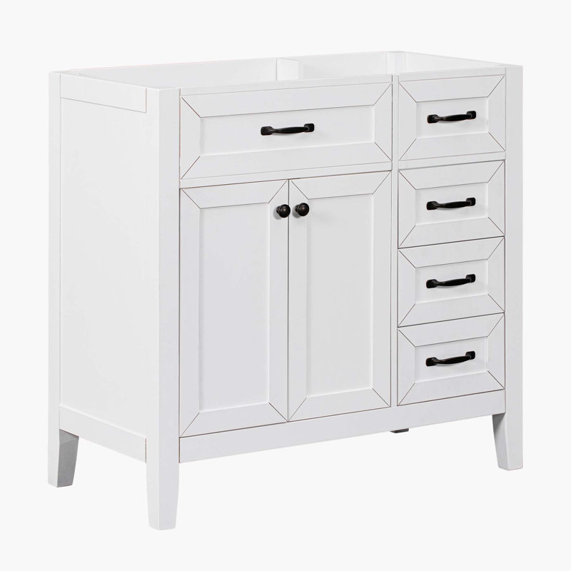 Base de meuble-lavabo simple 35,5 po seulement, Blanc