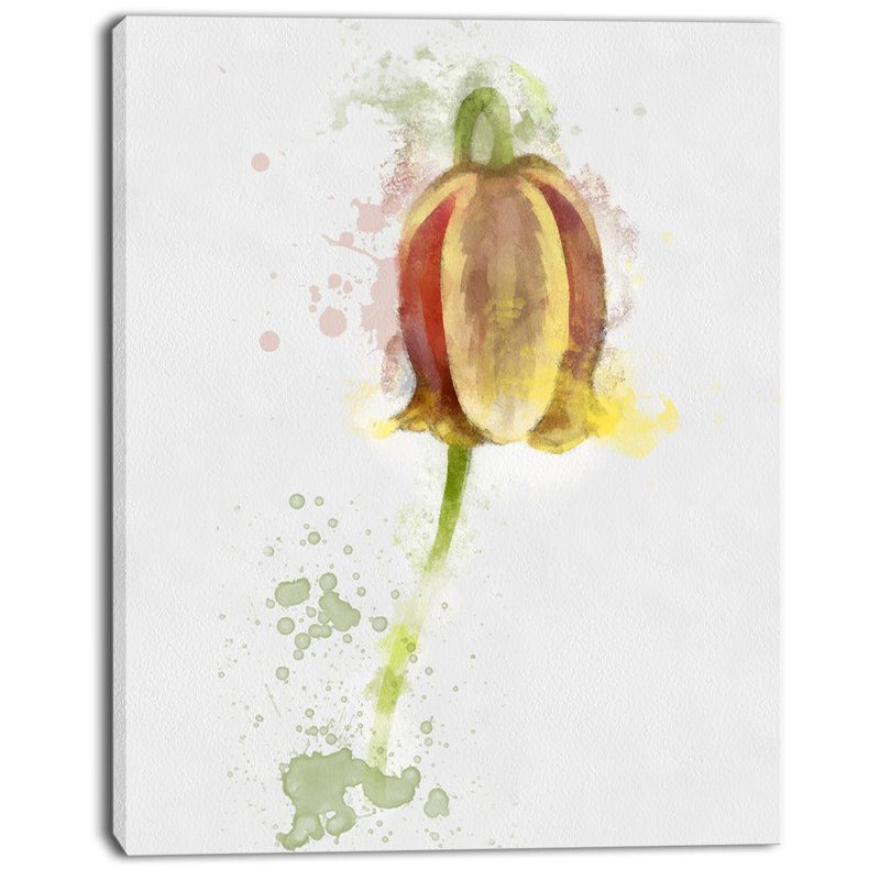 « brown tulips sketch aquarelle », reproduction d’art sur toile tendue, H 20 po x l 12 po x P 1po