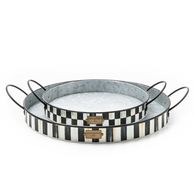 Spectator Galvanized Serving Trays, Set Of 2