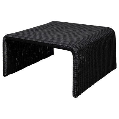 Woods Black Woven Rattan Square Coffee Table (Only Including Table)