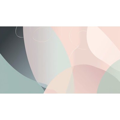 Blush Gray Abstract Geometric Wall Mural