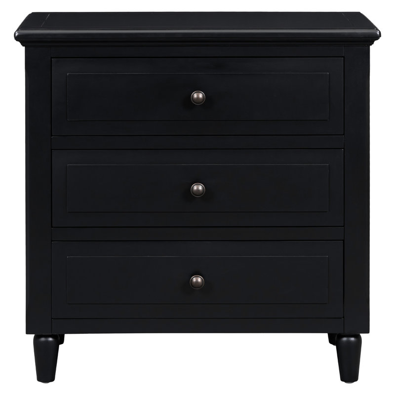 Table de chevet Black 3, Noir / nickel
