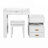 3-in-1 Makeup Vanity Desk with Flip-Top Mirror, LED Lighting, Adjustable Length & Ample Drawers - Stylish Multi-Functional Dressing Table for Home-1885363595