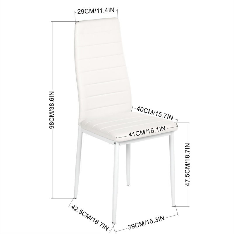 Mlakar 47.5cm H Upholstered Metal Upholstered Back Side Chair, White