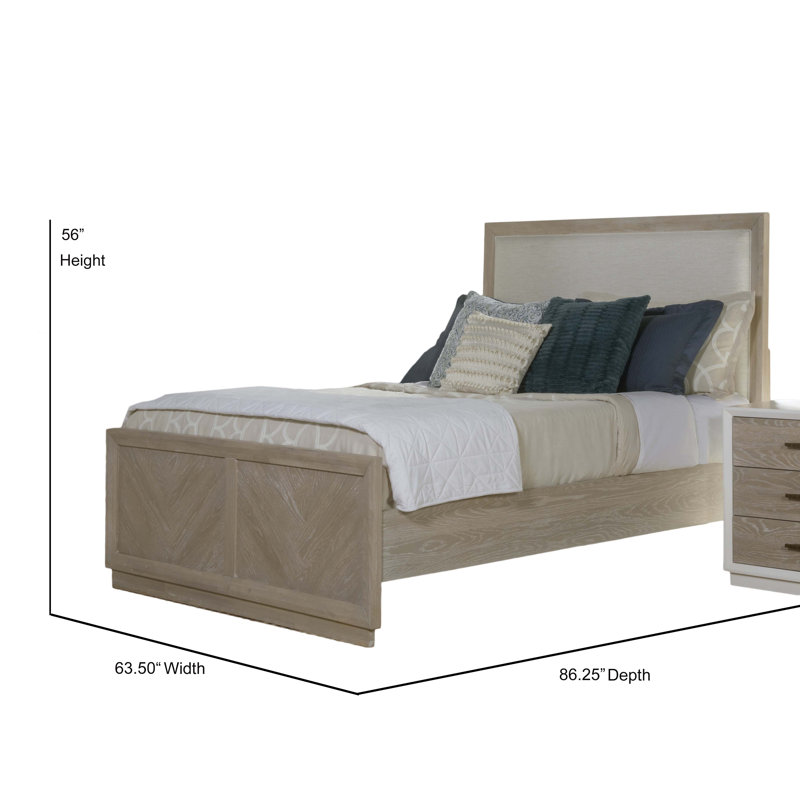 Boca Grande Upholstered Panel Bed, Queen