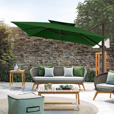 Otylie 132'' Square Cantilever Umbrella with Cover