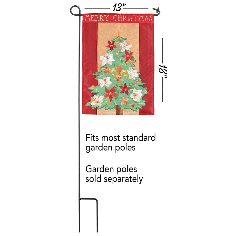 Drapeau de jardin en polyester 18 po x 13 po Magnolia