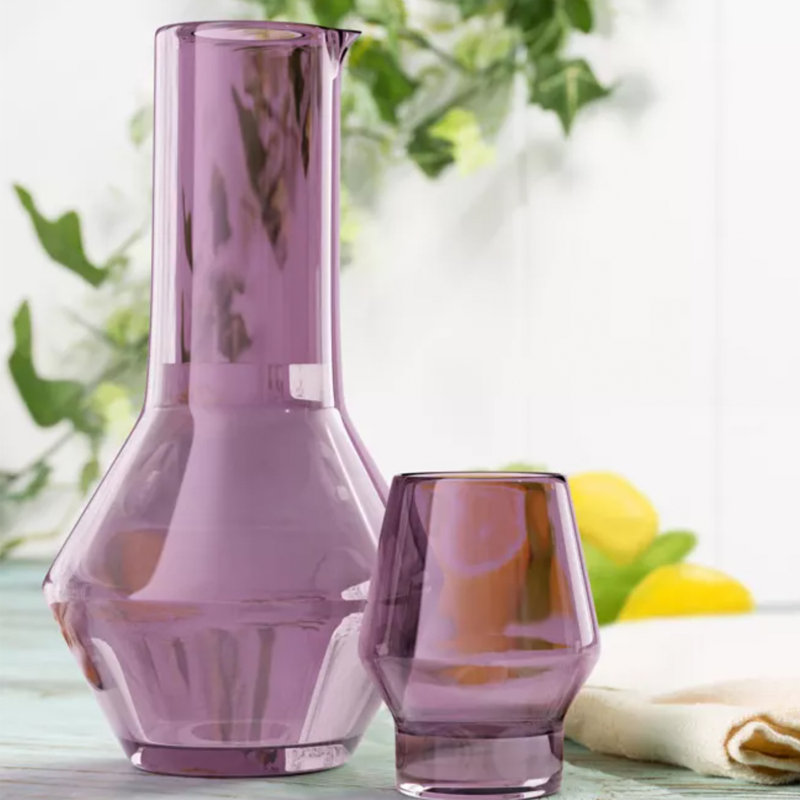 Ensemble 2 pièces carafe et tasse, prune fumée, Prune fumée