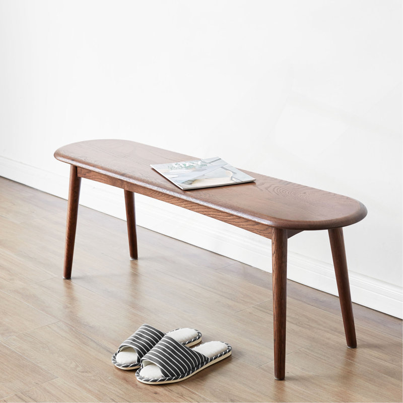 Natural Oak Wood Bench For Dining And Living Spaces, Exuding Elegance And Durability.