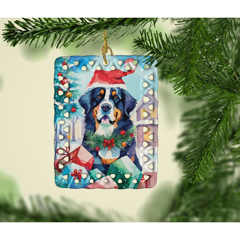 Ornement de Noël bouvier bernois en porcelaine, Bouvier bernois 3364