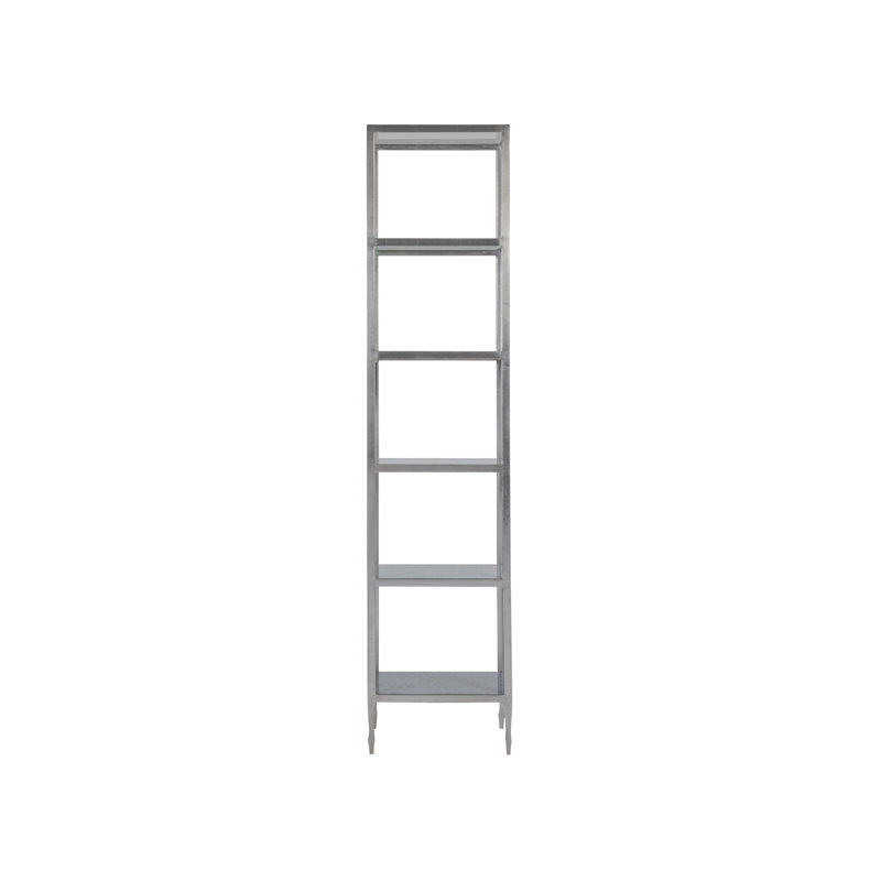Sashay Silver Slim Iron Etagere with Tempered Glass Shelves