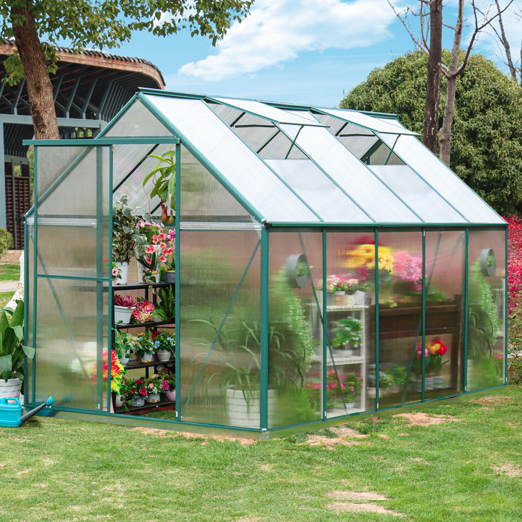 Polycarbonate Heavy Duty Aluminum Frame Greenhouse With Ventilation And Rain Gutter Walk-in Green House for Sunroom Patio Backyard