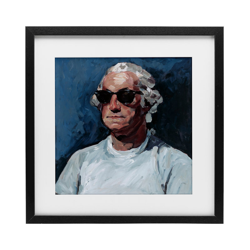 Washington avec abat-jour, reproduction encadrée sous verre, design par Studio Bautista, H 16 po x l 16 po, Cadre noir minuit