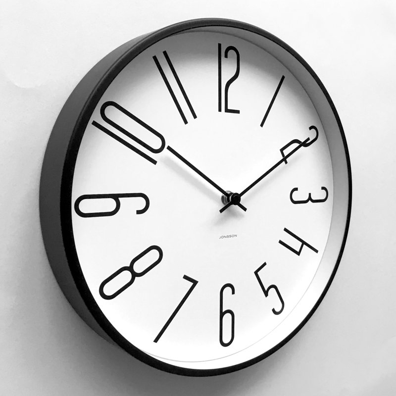 Horloge murale 11,5 po Twiggy, Noir / blanc