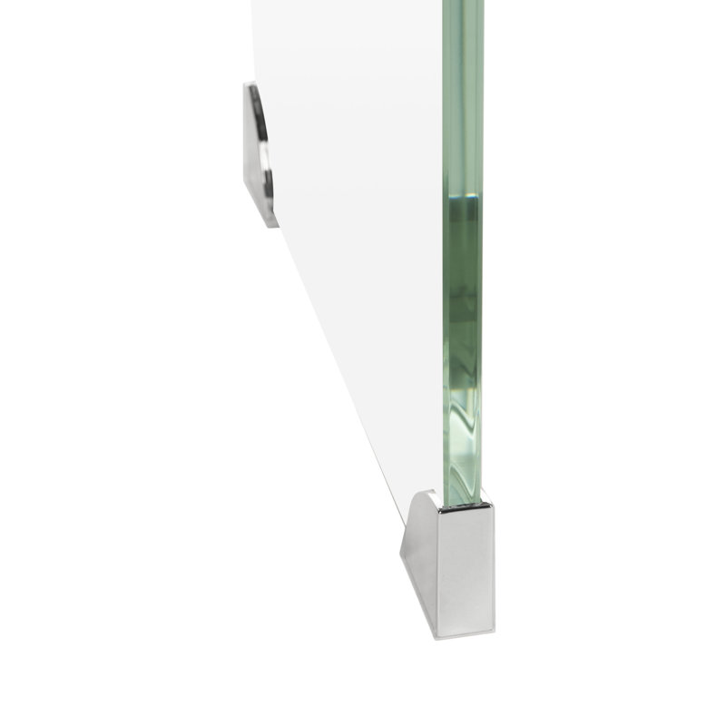 Euphemia 43.3'' Glass Console Table, Blue