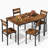 5-Piece Kitchen Table Chairs Set, Dining Table Set For 4, Rectangle Dining Room Table Set With Four Chairs And Wooden Table Top, Dining Table Set With Backrest For Small Spaces, Dining Or Living Room-959311464