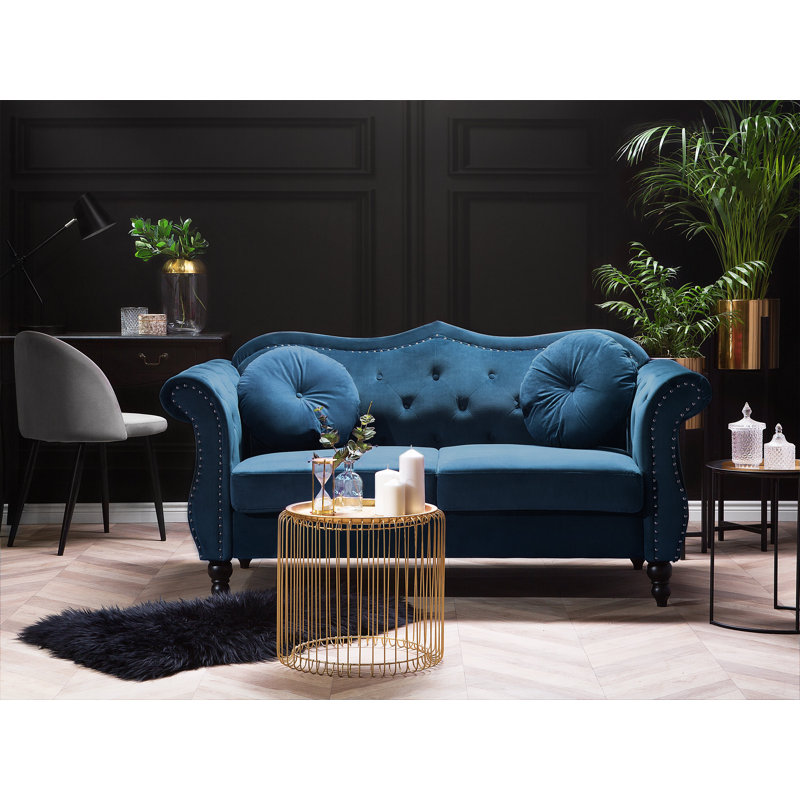 2 Seater Velvet Loveseat, Dark Teal