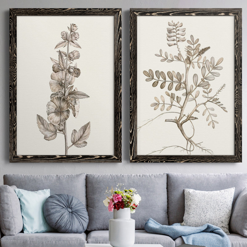«Neutral Botanical Study», reproduction encadrée prête à être accrochée, H 37,5 po x l 55 po x P 1,5 po, Pas de tapis