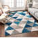 Rubino Modern Geometric Blue/Gray Easy to Clean Area Rug