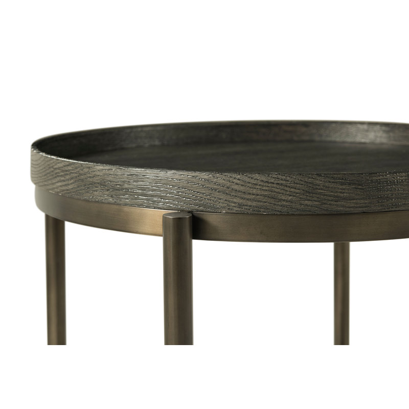 Repose Solid Wood End Table, Charcoal Oak, 22" H x 24.25" W x 24.25" D
