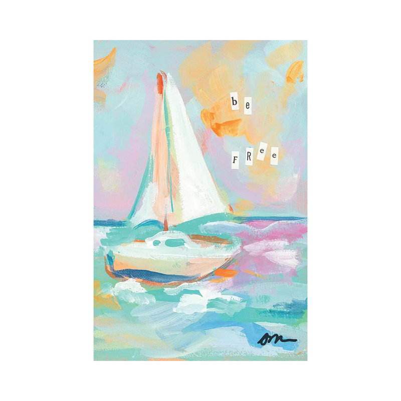 Sailboat II by Jessica Mingo - Wrapped Canvas Gallery-Wrapped Canvas Giclée, 20.32 cm H x 30.48 cm W