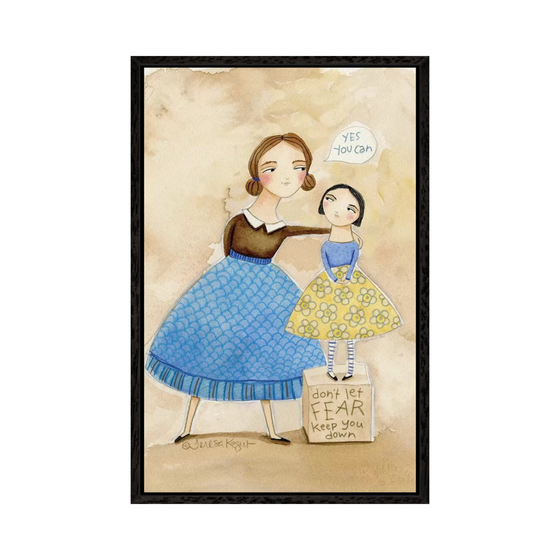 Yes You Can by Teresa Kogut - Painting on Canvas, 66.04cm H x 45.72cm W x 3.81cm D, Black Floater Framed