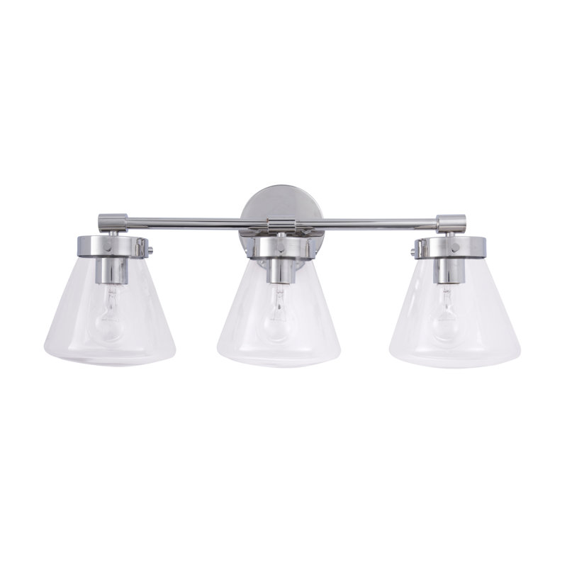 Adlar Modern Farmhouse 3-Light Vanity Light, Nickel