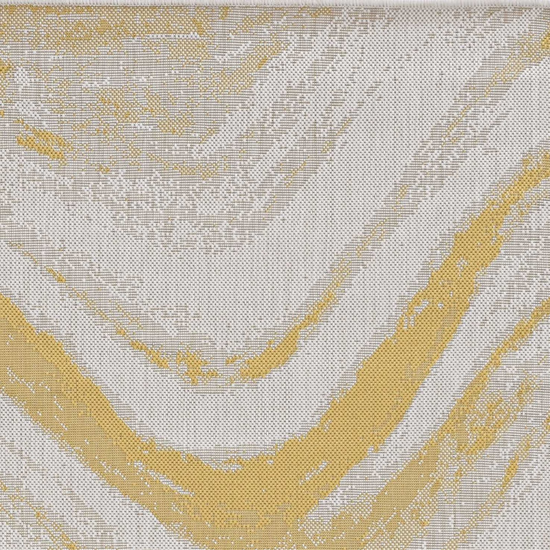 Englishcombe 3' X 4' Gold and Ivory Abstract Area Rug, Rectangle 5' x 7'