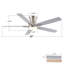 Ventilateur de plafond encastré en nickel brossé de 52 po avec moteur silencieux et réversible à télécommande Mordern-1280018424
