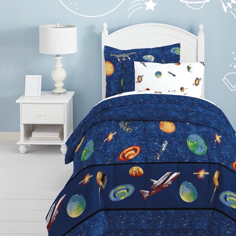 Outer Space Comforter Set, Full Comforter + 2 Pillowcases + 2 Sheets + 1 Sham