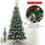 Arbre de Noël artificiel à charnière enneigé 7 pi 7 pi