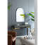Miroir mural arqué en métal noir 24 po x 36 po - Décoration sophistiquée pour le salon, la chambre à coucher et le vestibule