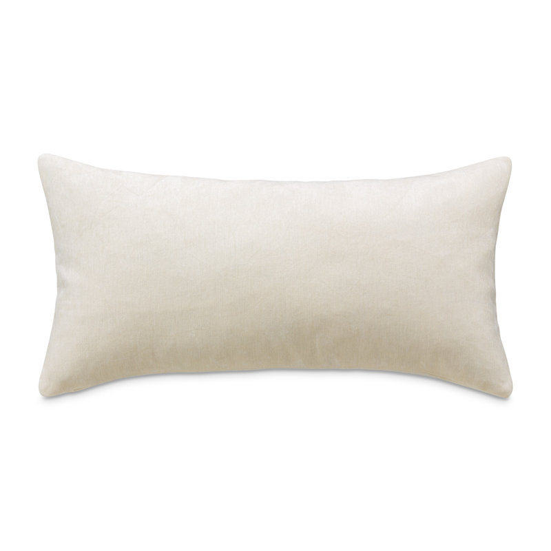Cream Chenille Rectangular Feather Throw Pillow