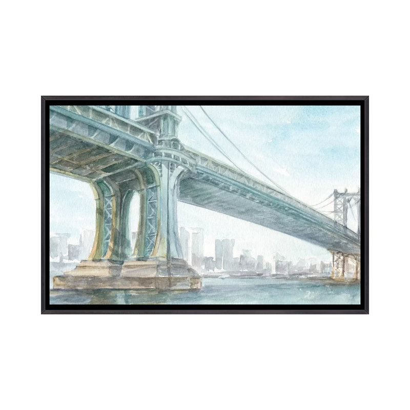 Iconic Watercolor Bridge IV par Ethan Harper - reproduction d'art, H 40 po x l 60 po x 1,5 po, Pas de tapis