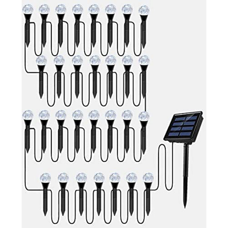 Black Solar Powered Pathway Light, Multicolor