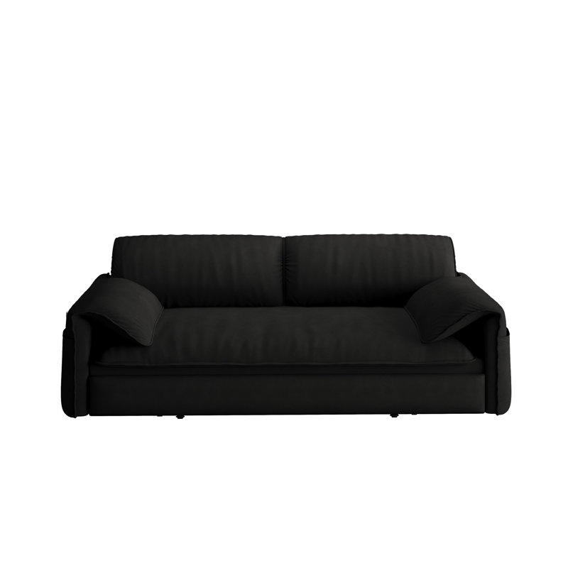 Grand canapé-lit 63,8 po, Noir, noir, noir, noir