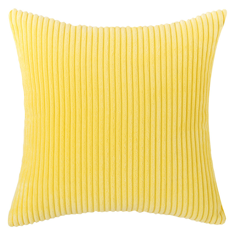 Striped Cotton Blend Reversible Throw Pillow, 20" x 20", Lemon Yellow