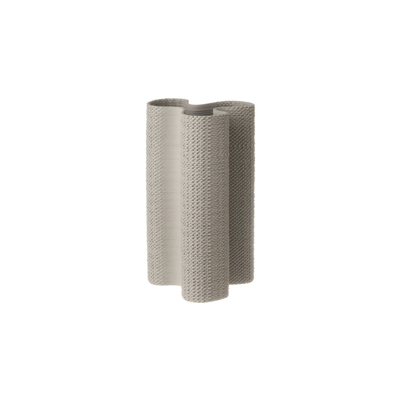 Ceramic Vase Dia 6", Beige